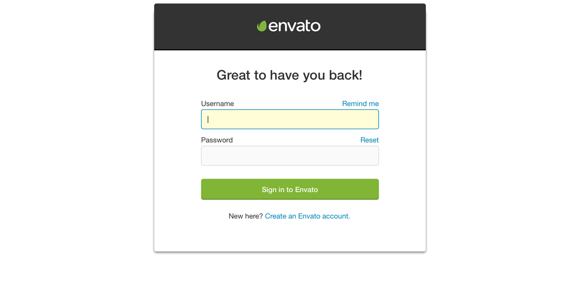 Redesigning the front door – Envato sign-up and sign-in